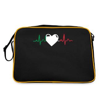 Italy heartbeat EKG pulse Italy - Retro Bag - black/gold - Back