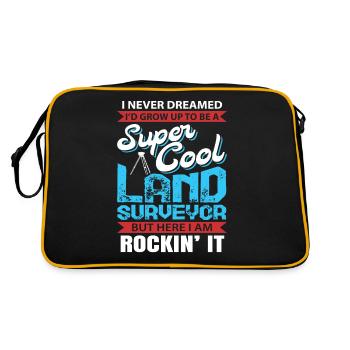 Super cooles Landvermesser Geschenk - Retro Tasche - Schwarz/Gold - Hinten