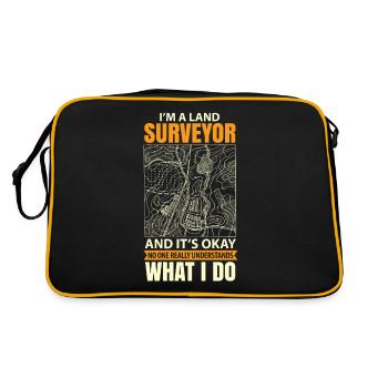 Je suis géomètre et ça va - Sac Retro - noir/or - Dos