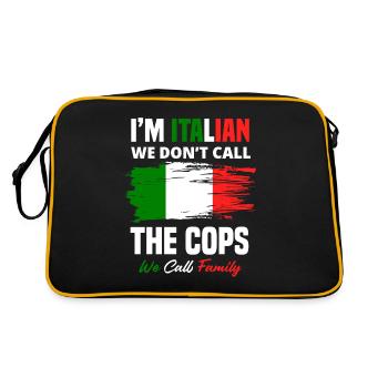 Cadeau de famille drapeau italien Italie - Sac Retro - noir/or - Dos