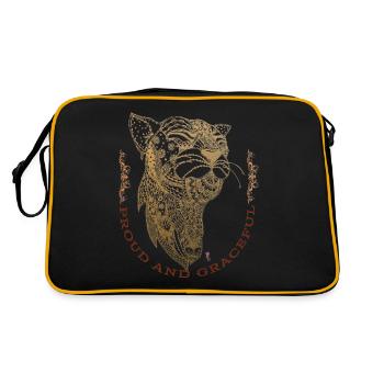 Panthers - proud and graceful - Retro Bag - black/gold - Back
