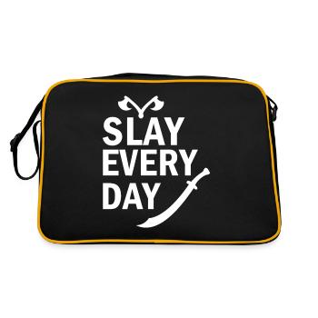 Slay Every Day Gamer RPG Gift - Retro Bag - black/gold - Back