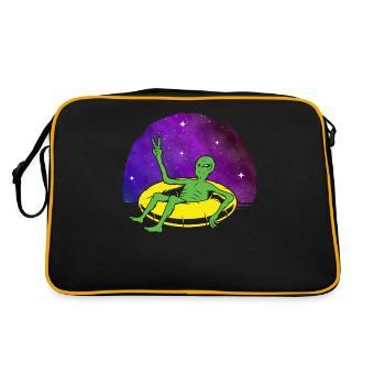 Lazy UFO Alien Galaxy spaceship - Retro Bag - black/gold - Back