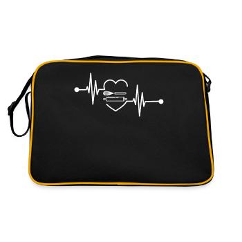 Rolling Pin Heartbeat Funny Baking Cool Baker - Retro Bag - black/gold - Back