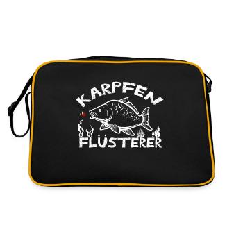 Karpfen Flüsterer - Retro Tasche - Schwarz/Gold - Hinten