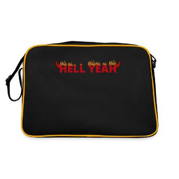 Hell Yeah Flames in Hell With Devil Horns - Retro Bag - black/gold - Back