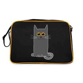 Joli chat gris aux yeux jaunes pour - Sac Retro - noir/or - Dos