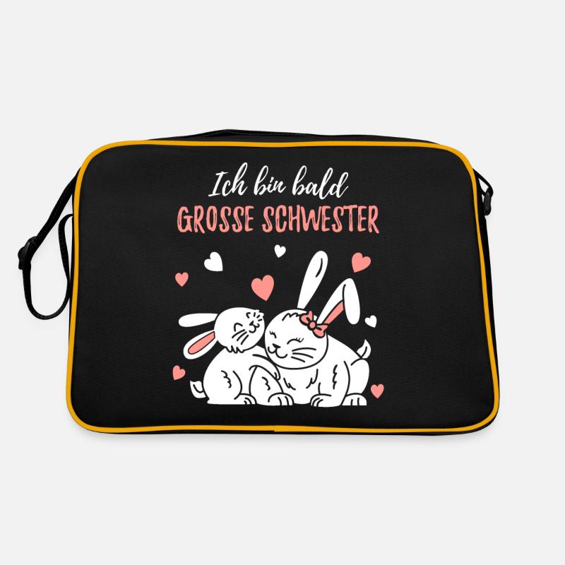 Bald grosse Schwester / Werde grosse Schwester Retro Tasche