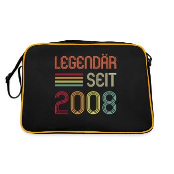 14ter Geburtstag Legendär Seit 2008 Geschenk - Retro Tasche - Schwarz/Gold - Hinten