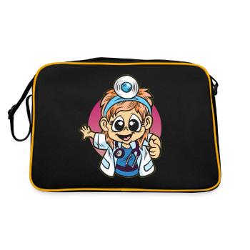 Children doctor boy pediatrician - Retro Bag - black/gold - Back