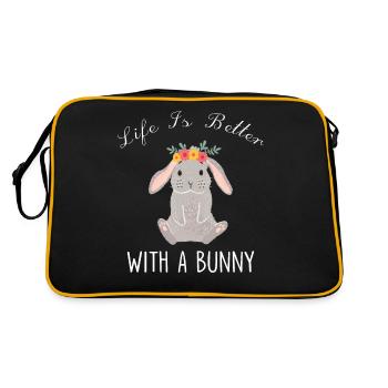 Bunnies rabbits - Retro Bag - black/gold - Back