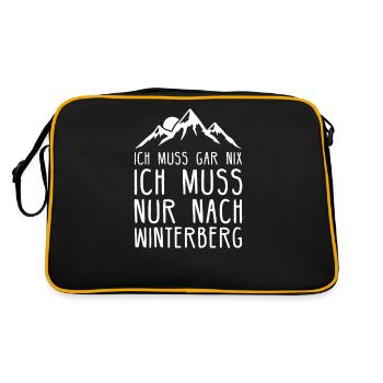 Sauerland Sauerländer Sauerländerin Winterberg - Retro Tasche - Schwarz/Gold - Hinten