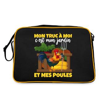 Mon truc c'est mon jardin et mes poules - Sac Retro - noir/or - Dos