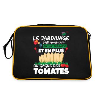 Jardinier Cadeau Drôles Tomates Jardinage Humour - Sac Retro - noir/or - Dos