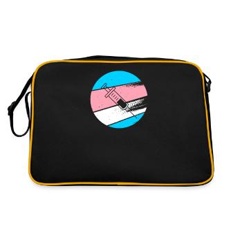 Happy T Day Transgender Testosterone Gift Shirt - Retro Bag - black/gold - Back