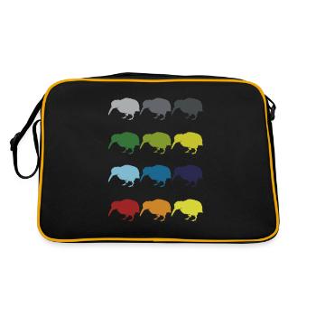 Neon Pop Art Retro Kiwi oiseau de course Idée cadeau - Sac Retro - noir/or - Dos