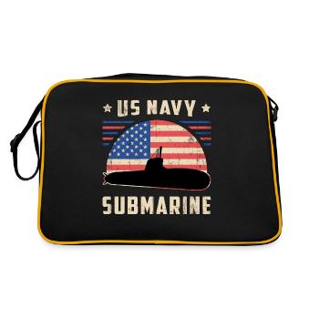 Submarine Boat US Submarine Navy Navy Water Gift - Retro Bag - black/gold - Back