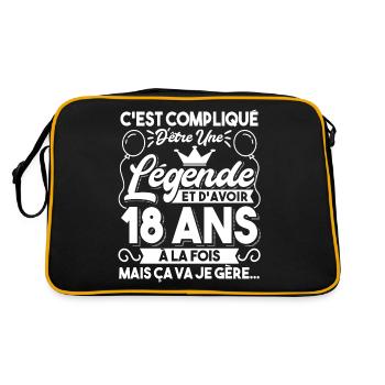 C'Est Compliqué D'être Une Légende Et D'Avoir 18 - Sac Retro - noir/or - Dos