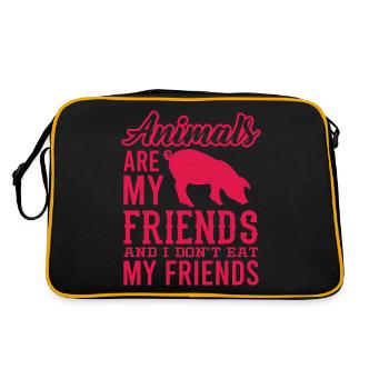 VEGETARIAN gift animal rights activists for vegans ANIMALS - Retro Bag - black/gold - Back