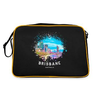 It shows the wonderful city of Brisbane design - Retro Bag - black/gold - Back