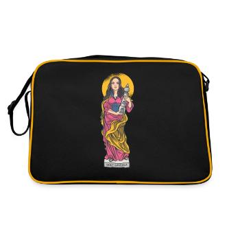 Colorful portrait of Saint Barbara on bust - Retro Bag - black/gold - Back