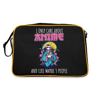 Anime Fan manga Otaku I only care about anime and - Retro Bag - black/gold - Back
