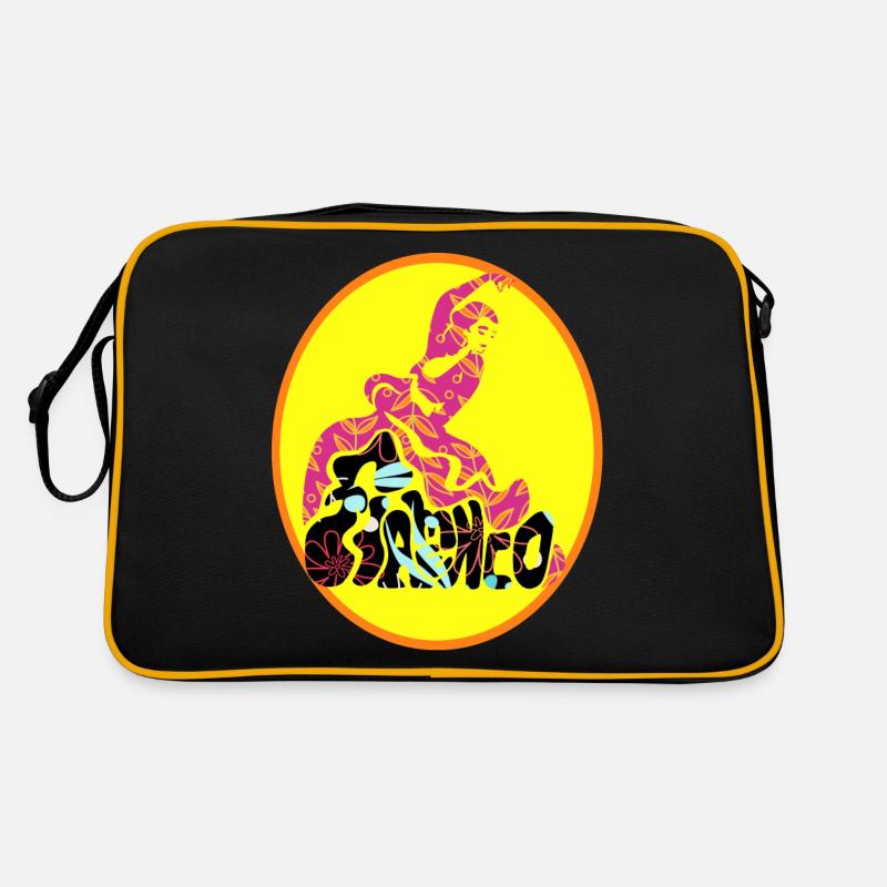 Flamenco Floral Dancer and Word Retro Bag