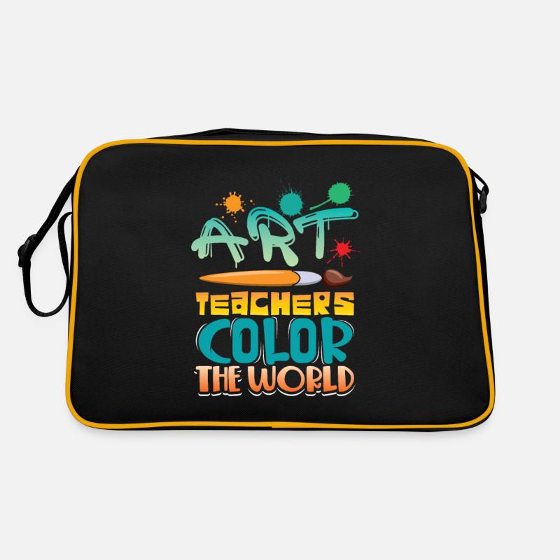 Kunst Lehrer verleihen der Welt farbe - Retro Tasche - Schwarz/Gold