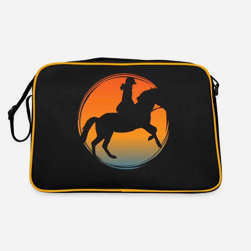 Chevaux montés dans des écuries avec cavalier Sac Retro