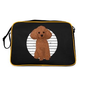 Chien patte amoureux des animaux caniche - Sac Retro - noir/or - Dos