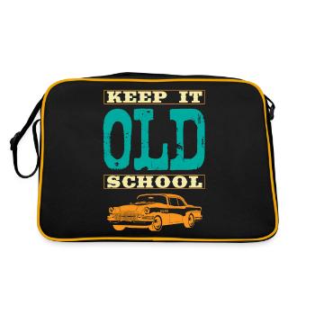 Keep It Old School Accelerate Muscle Car with Rear - Retro Bag - black/gold - Back