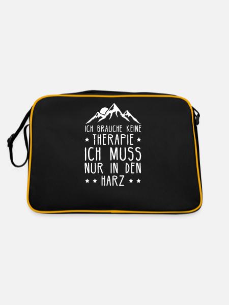 Harz Brocken Torfhaus Niedersachsen Geschenk - Retro Tasche - Schwarz/Gold
