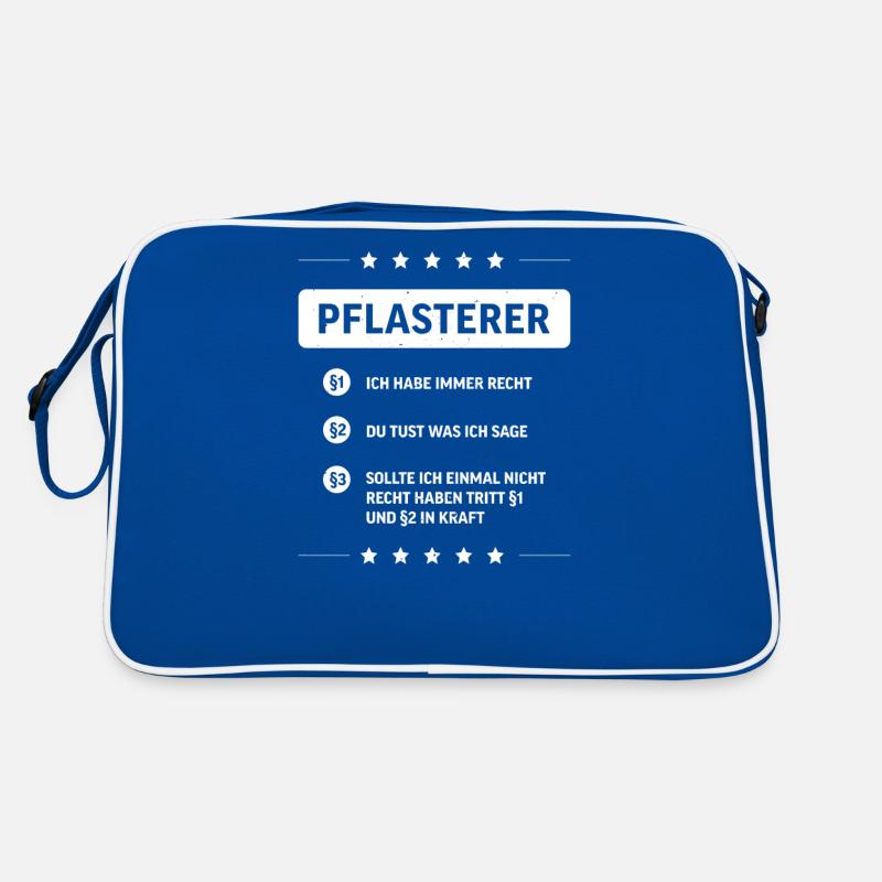 Pflasterer Straßenbau Baustelle Bauarbeiter Retro Tasche