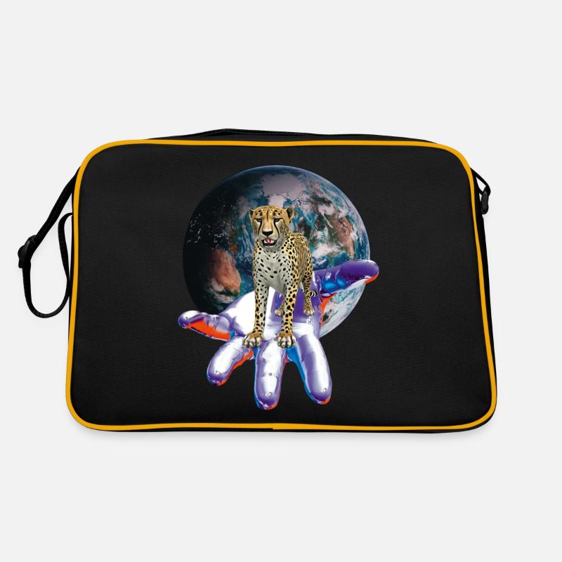 Geparden - Retro Tasche - Schwarz/Gold