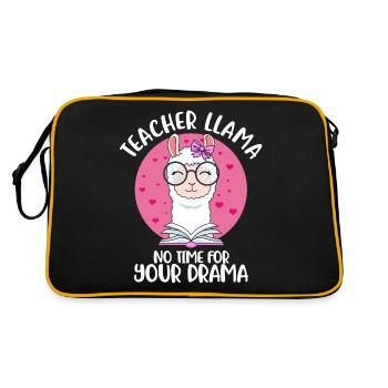 Teacher Alpaca Llama Teacher Lessons - Retro Bag - black/gold - Back