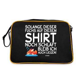 Fuchs Schlaf Sprüche Nachthemd Geschenk - Retro Tasche - Schwarz/Gold - Hinten