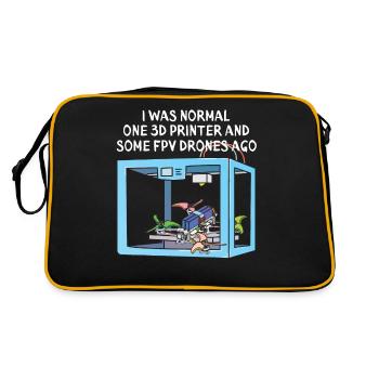 Funny FPV Drone Racing Lover Gift - Retro Bag - black/gold - Back