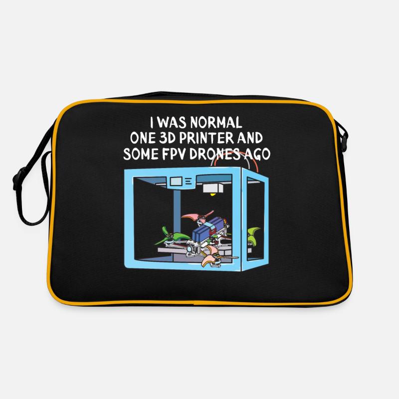 Funny FPV Drone Racing Lover Gift - Retro Tasche - Schwarz/Gold