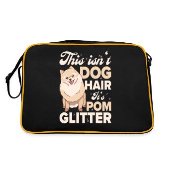Dies ist kein Hundehaar, sondern Pom Glitter - Pomeranian - Retro Tasche - Schwarz/Gold - Hinten