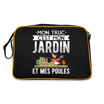 Papy Poule - Jardinage et Poules Cadeaux - Sac Retro - noir/or - Dos