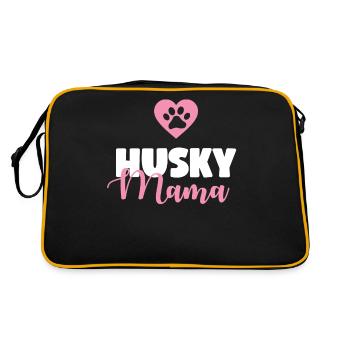 Husky dog - Retro Bag - black/gold - Back