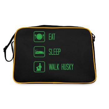 Husky dog - Retro Bag - black/gold - Back