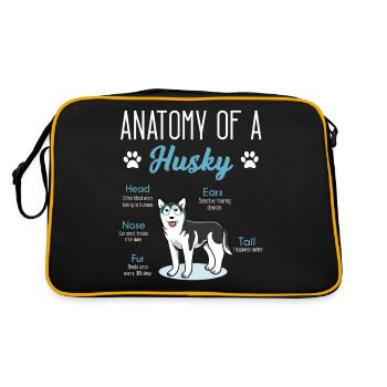Husky dog - Retro Bag - black/gold - Back
