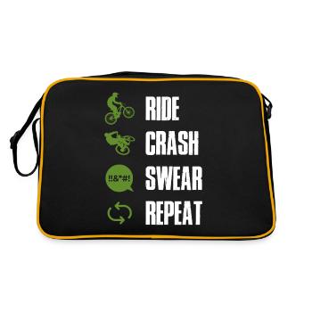 Ride Crash Swear Repeat Bike - Retro Bag - black/gold - Back