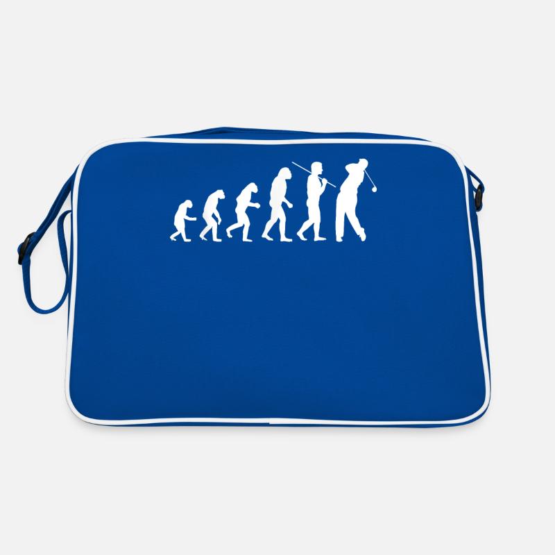Golf Evolution von Höhlenmensch zu einem Golfer Retro Tasche