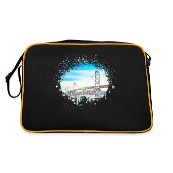 Il montre le design du Golden Gate Bridge - Sac Retro - noir/or - Dos