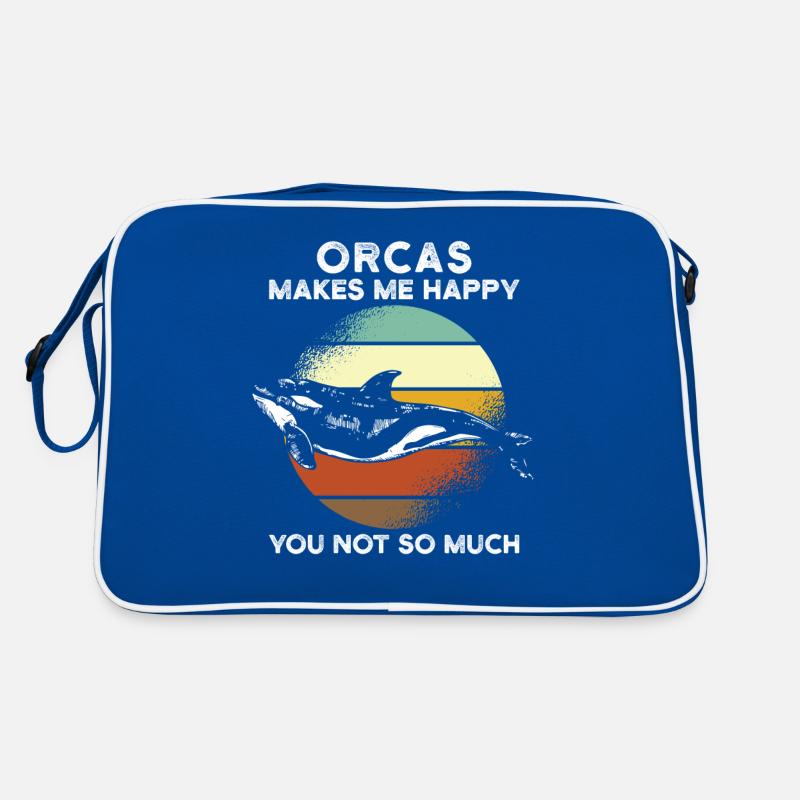 Orcas make me happy Retro Tasche