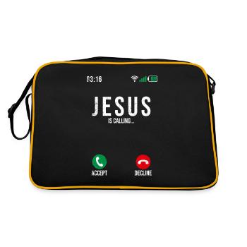 Jesus is calling - Retro Bag - black/gold - Back