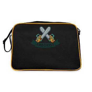 Tree climber arborist arborist tree care - Retro Bag - black/gold - Back