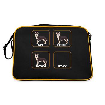Husky dog - Retro Bag - black/gold - Back